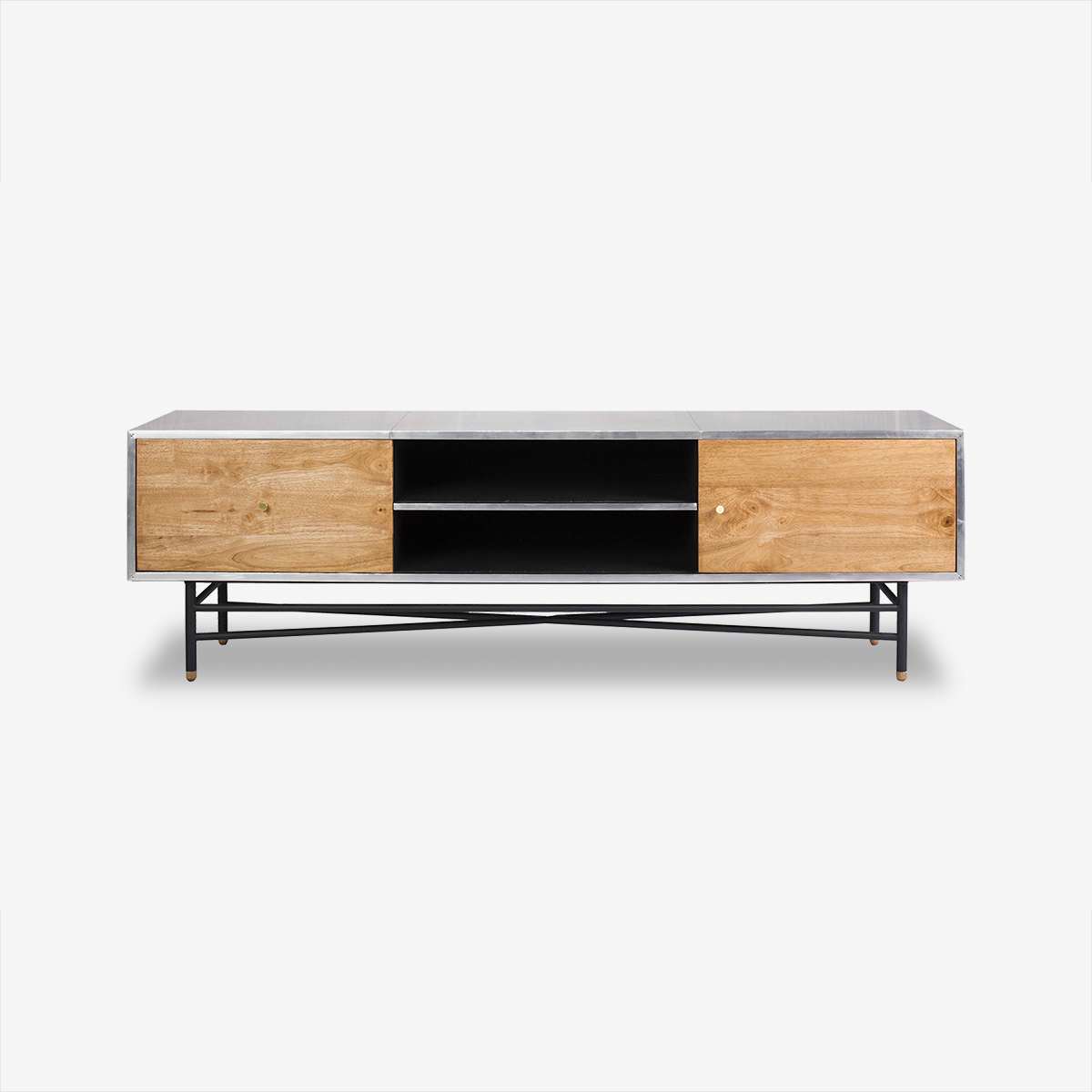 Alu-Wood Minimalist TV Stand