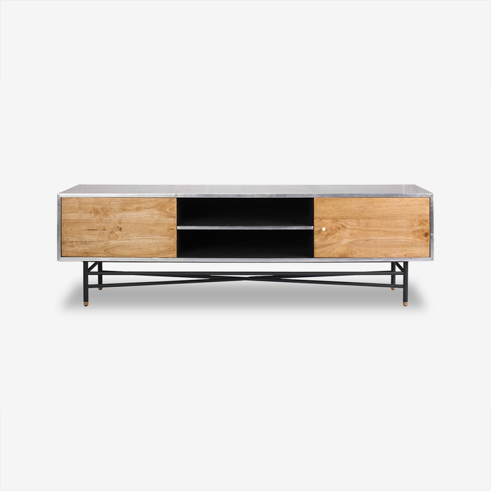 Alu-Wood Minimalist TV Stand