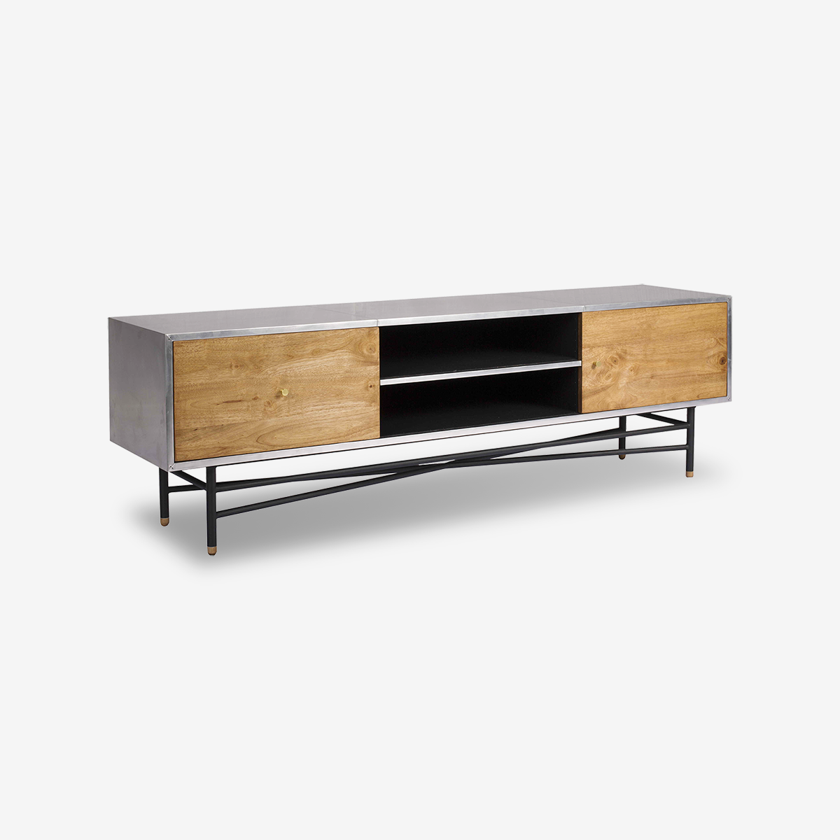 Alu-Wood Minimalist TV Stand