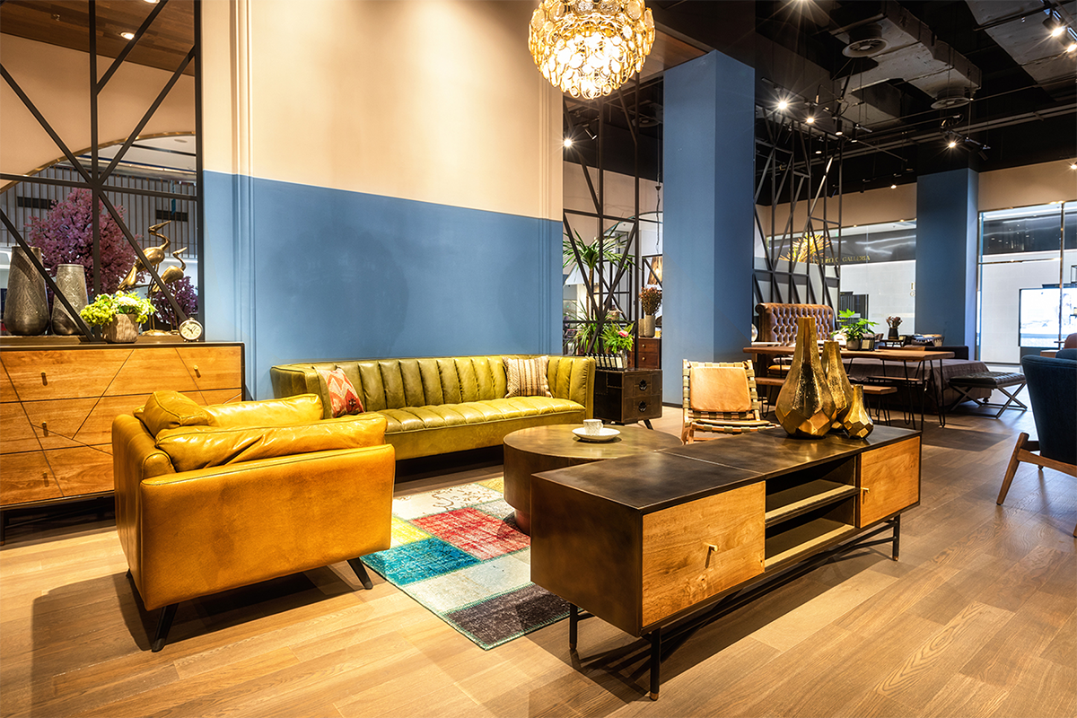 Elly Channel-Tufted Leather Sofa