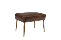 Heritage Brass-Legged Leather Stool