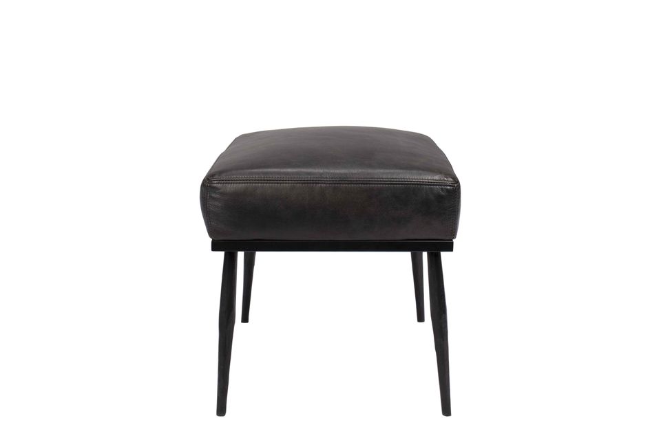 Heritage Brass-Legged Leather Stool