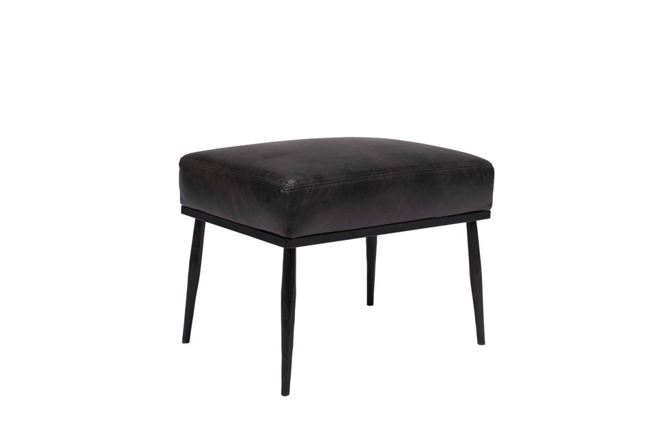 Heritage Brass-Legged Leather Stool