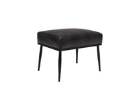 Heritage Brass-Legged Leather Stool