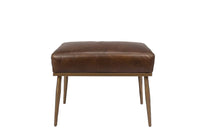 Heritage Brass-Legged Leather Stool