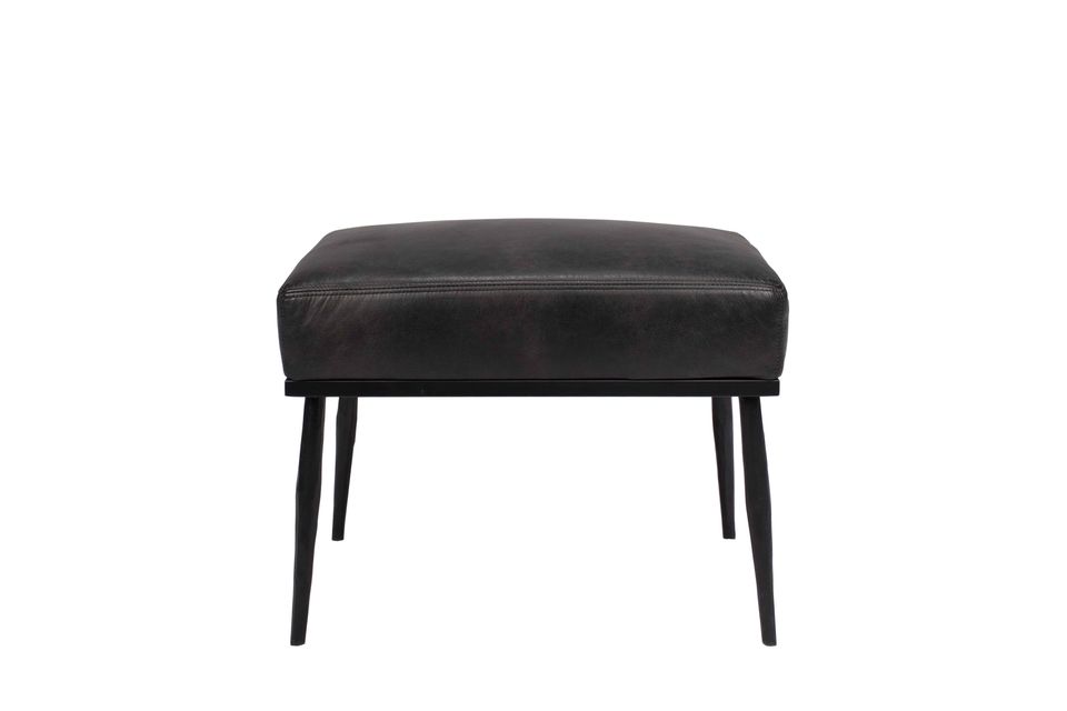 Heritage Brass-Legged Leather Stool