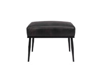Heritage Brass-Legged Leather Stool