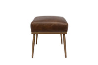 Heritage Brass-Legged Leather Stool