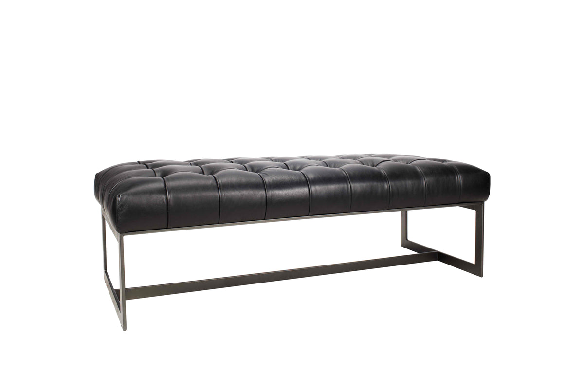 Metro-Tufted Leather Bench