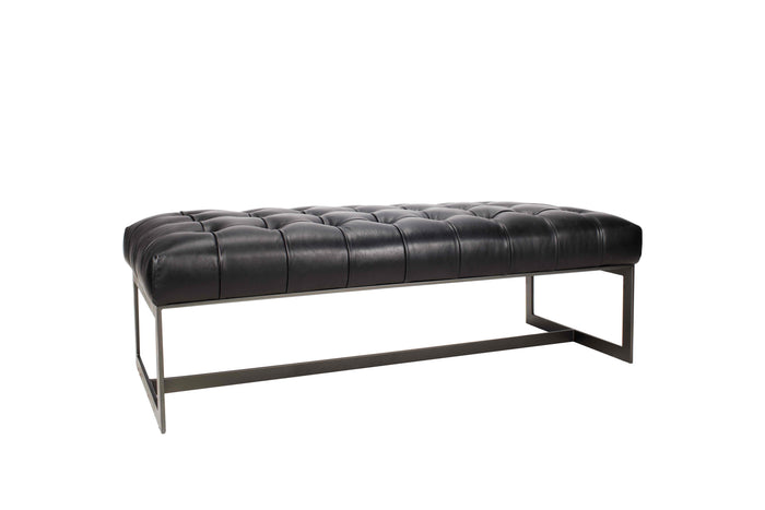 Metro-Tufted Leather Bench